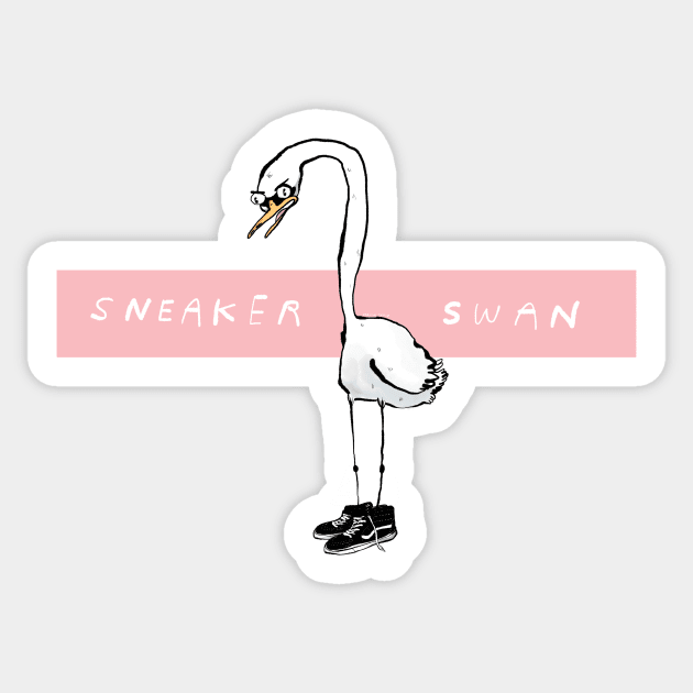 Sneaker Swan Sticker by bransonreese